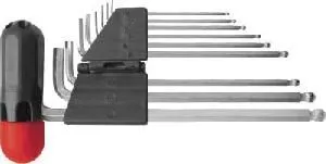 Ключи шестигранные длинные с шаром 9 шт 1,5-10 мм Crv Профи 64198 FIT