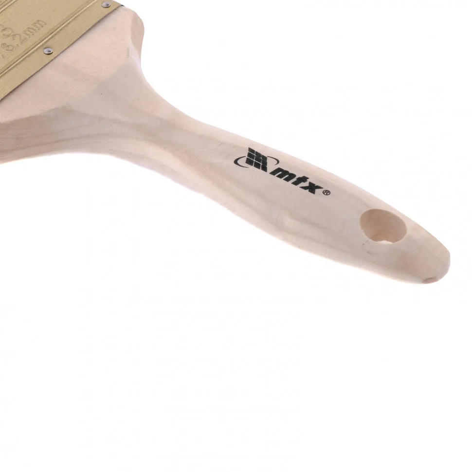 Кисть плоская  3", жесткая золотистая искусственная щетина, деревянная ручка// MTX 83226