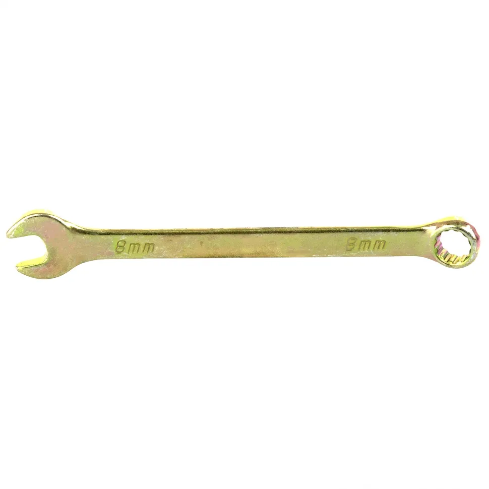 Ключ комбинированный, 8 мм, желтый цинк// Сибртех 14974