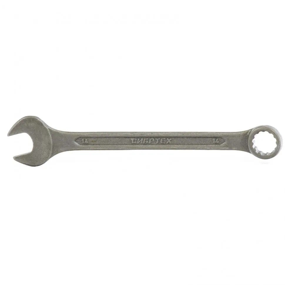 Ключ комбинированый,14 мм, CrV, фосфатированный, ГОСТ 16983// Сибртех 14909