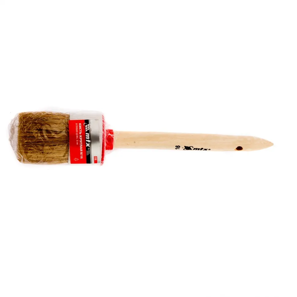 Кисть круглая №16 (55 мм), натуральная щетина, деревянная ручка// MTX 82086