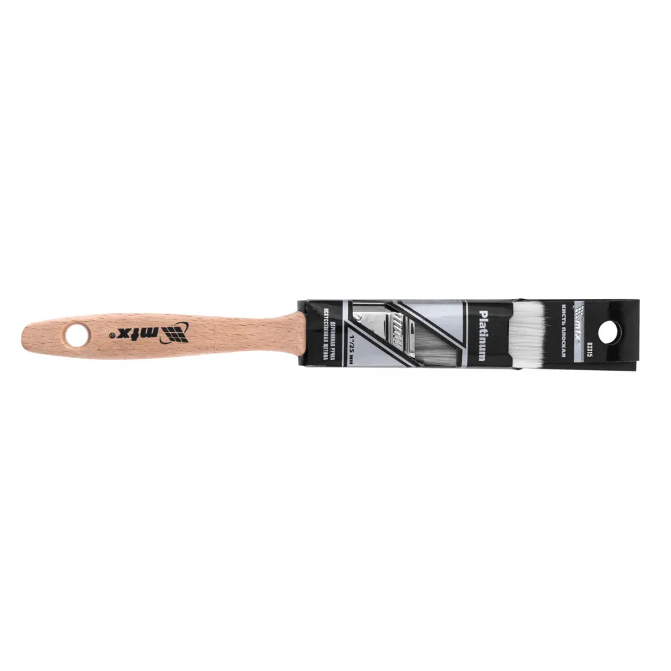 Кисть плоская 1", мягкая платиновая искусственная щетина, деревянная ручка// MTX 83315