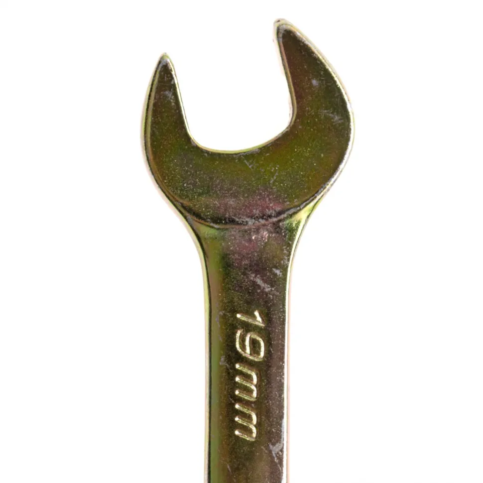 Ключ комбинированный, 19 мм, желтый цинк// Сибртех 14983